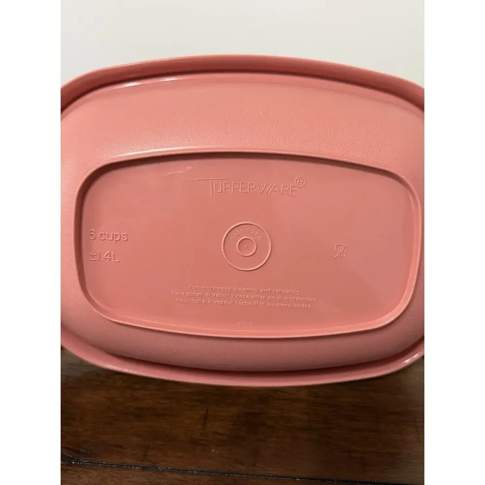Vintage TUPPERWARE Microwave Food Steamer 6 Cup Dusty Rose Pink 3 Piece 1273-5
